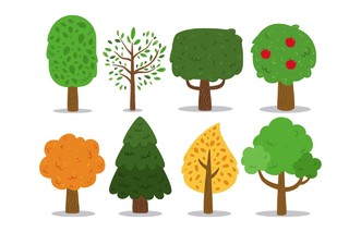 树绿色植物树木插画素材